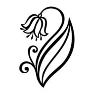 Beautiful Decorative Flower with Leaves (Vector) N8