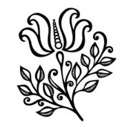Beautiful Decorative Flower with Leaves (Vector) N10