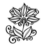 Beautiful Decorative Flower with Leaves (Vector) N11