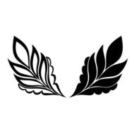 Original Decorative Leaf with Ornament (Vector) N6