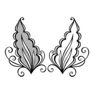 Original Decorative Leaf with Ornament (Vector) N7
