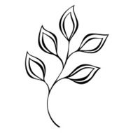 Original Decorative Leaf with Ornament (Vector) N8