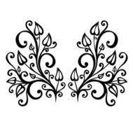 Original Decorative Leaf with Ornament (Vector) N10