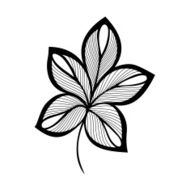 Original Decorative Leaf with Ornament (Vector) N12