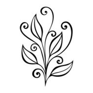 Original Decorative Leaf with Ornament (Vector) N16
