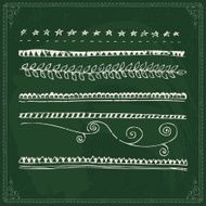 Hand drawn line border set N7