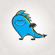 Cute vector smiling dragon N2