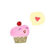 retro cartoon cupcake N6