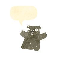 retro cartoon wombat with speech bubble N2