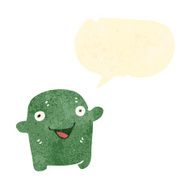 retro cartoon little alien N3