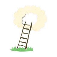 retro cartoon ladder to heaven N2