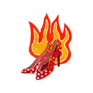 retro cartoon red hot heels