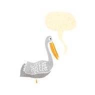 retro cartoon pelican N2