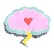 retro cartoon love struck lighting cloud symbol