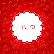 Doodle Valentines day scrapbook love postcard N2