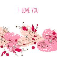 Elegant Valentine love floral postcard