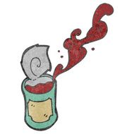retro cartoon soup can