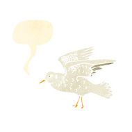 retro cartoon seagull squawking