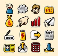 hand draw web icons collection