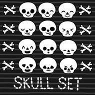 cute emotion skull set for Halloween design N2