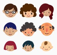Cartoon Family Face Icons N2