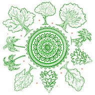 Vintage trees of life illustration