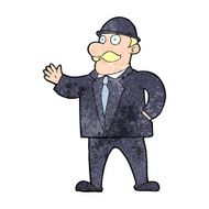 cartoon sensible business man in bowler hat N14
