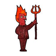 Cartoon Devil With Pitchfork N49