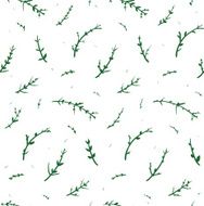 Green Twigs Seamless Pattern Illustration