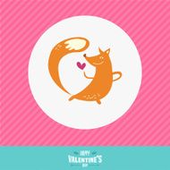 Vector vintage love card with cute animal N13