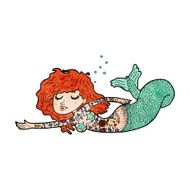 cartoon mermaid with tattoos N15