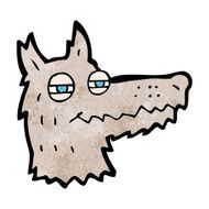 cartoon smug wolf face N9