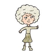 cartoon annoyed old woman N30