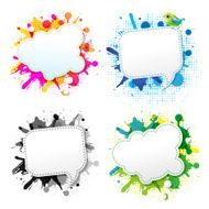 Colorful Grunge Poster With Abstract Speech Bubbles