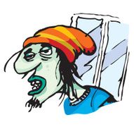Grunge boy sick