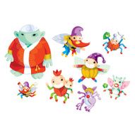 Creepy Adorable isolated Creatures illustration Vector Set