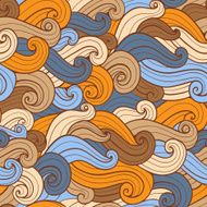 Hand drawn wavy seamless pattern