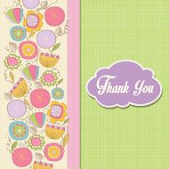 romantic Thank You card with flowers N7