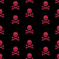 vector seamless pattern with pixel skulls and bones N2