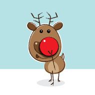 Reindeer with Red Clown&#039;s Nose