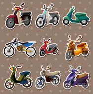 cartoon motorcycle stickers N3