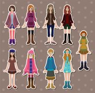 cartoon girl stickers N2