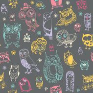Owl seamless background N5