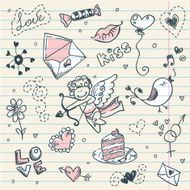 Doodle Valentine&#039;s day scrapbook page