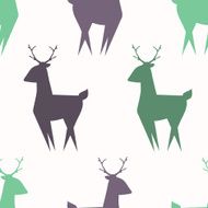 Cute deer vector seamless pattern
