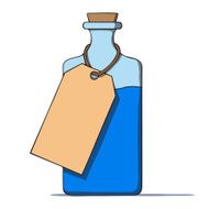 Cartoon Bottle With A Tag Vector Illustration N2