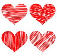 hearts set cartoon vector illustration N2