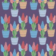 Hyacinths seamless pattern N3