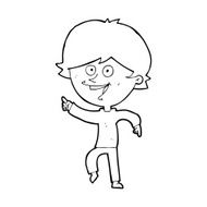 cartoon happy pointing man N28