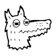 cartoon smug wolf face N10